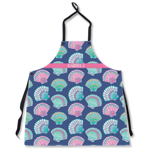 Custom Preppy Sea Shells Apron Without Pockets w/ Name or Text