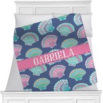 Preppy Sea Shells Minky Blanket - Toddler / Throw - 60"x50" - Single Sided (Personalized)