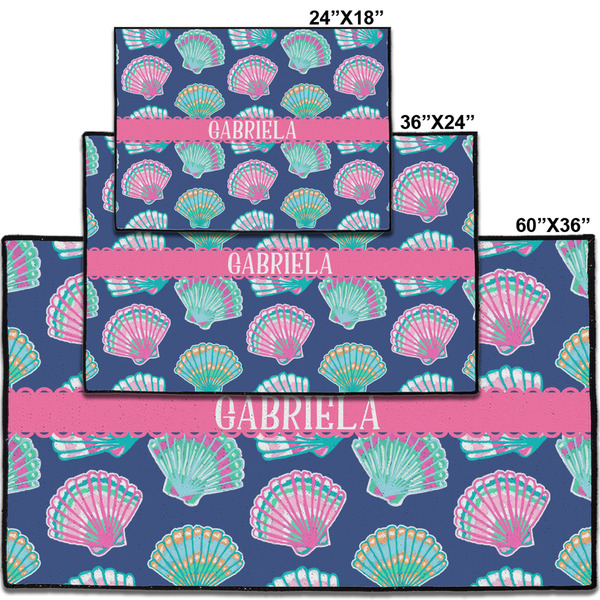 Preppy Sea Shells Personalized Door Mat - Group Parent IMF