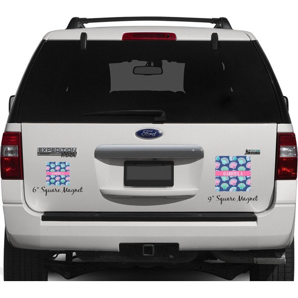 Sea Shells Personalized Square Car Magnets on Ford Explorer