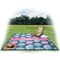 Preppy Sea Shells Picnic Blanket - with Basket Hat and Book - in Use
