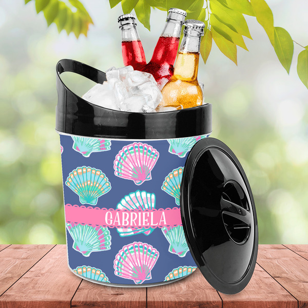 Preppy Sea Shells Plastic Ice Bucket - LIFESTYLE
