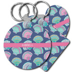 Preppy Sea Shells Plastic Keychain (Personalized)