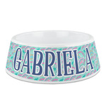 Preppy Sea Shells Plastic Dog Bowl (Personalized)