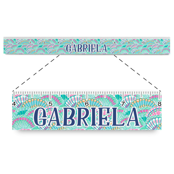 Custom Preppy Sea Shells Plastic Ruler - 12" (Personalized)