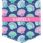 Preppy Sea Shells Iron On Faux Pocket (Personalized)