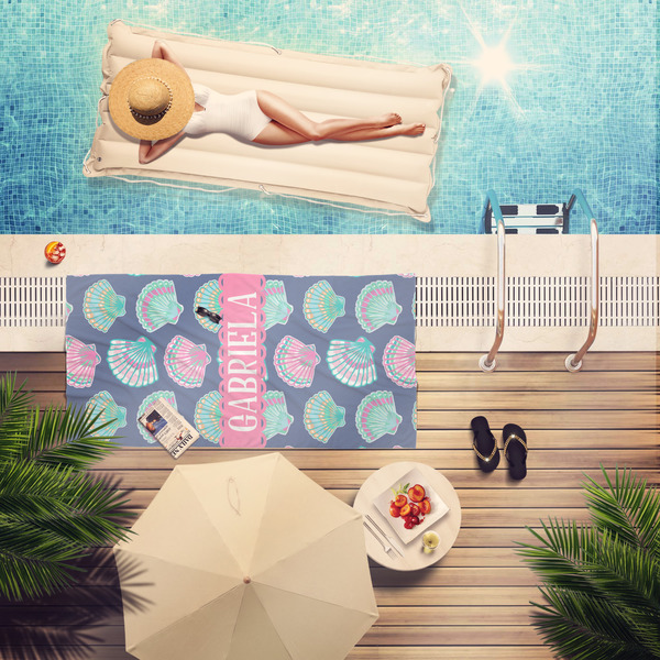 Preppy Sea Shells Pool Towel Lifestyle