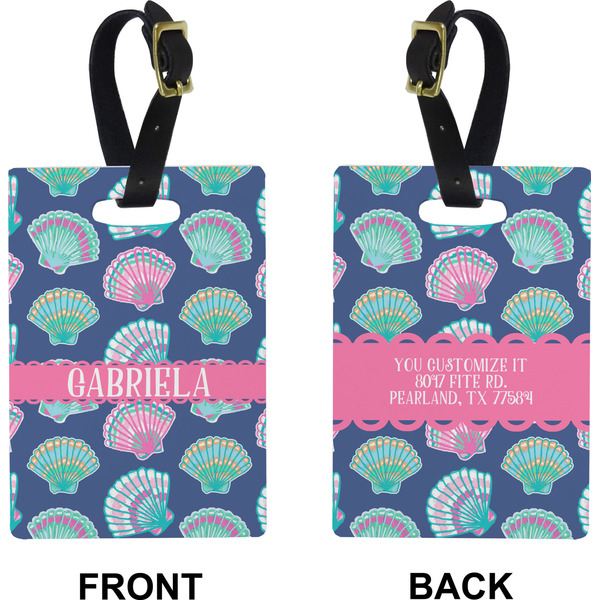 Sea Shells Rectangle Luggage Tag (Front + Back)