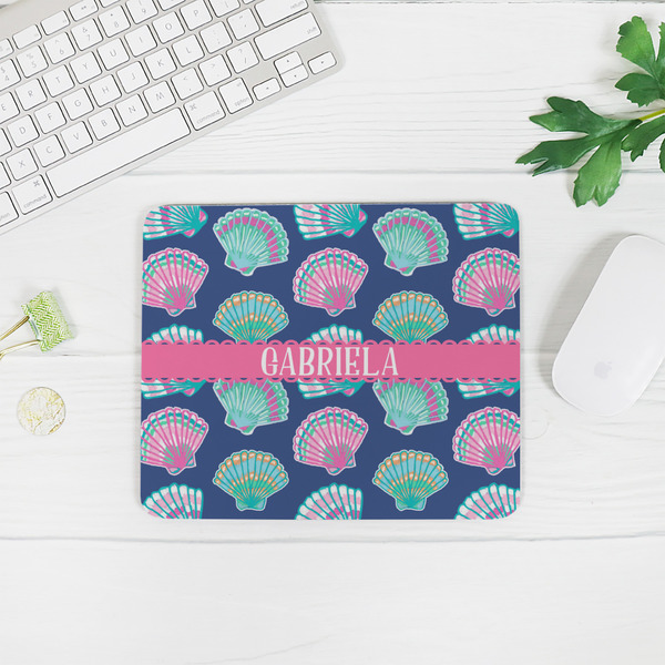 Preppy Sea Shells Rectangular Mouse Pad - LIFESTYLE 2