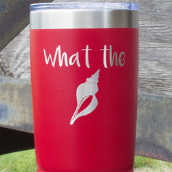 Preppy Sea Shells 20 oz Stainless Steel Tumbler - Red - Double Sided (Personalized)