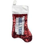 Preppy Sea Shells Reversible Sequin Stocking - Red (Personalized)