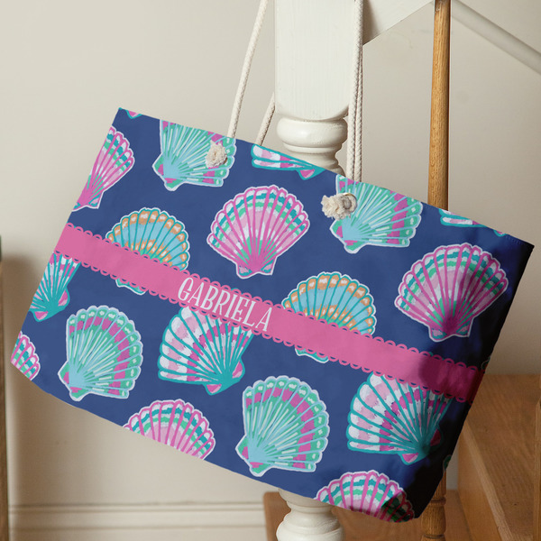 Preppy Sea Shells Large Rope Tote - Life Style