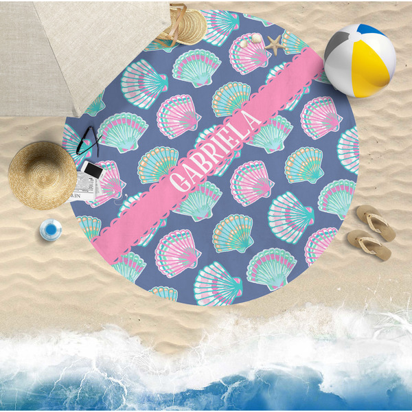 Preppy Sea Shells Beach Towel Lifestyle