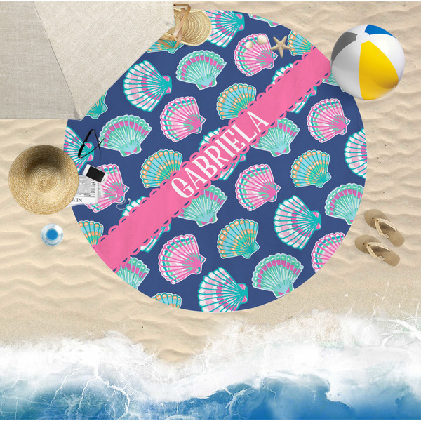 Preppy Sea Shells Beach Towel Lifestyle