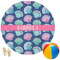 Preppy Sea Shells Round Beach Towel (Personalized)