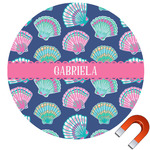 Preppy Sea Shells Round Car Magnet - 10" (Personalized)