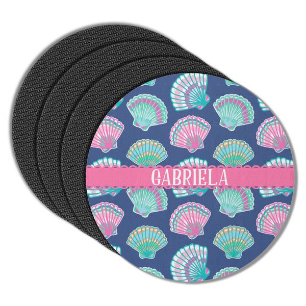 Preppy Sea Shells Round Coaster Rubber Back - Main