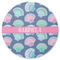 Preppy Sea Shells Round Rubber Backed Coaster (Personalized)