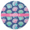 Preppy Sea Shells Round Rubber Backed Coaster (Personalized)
