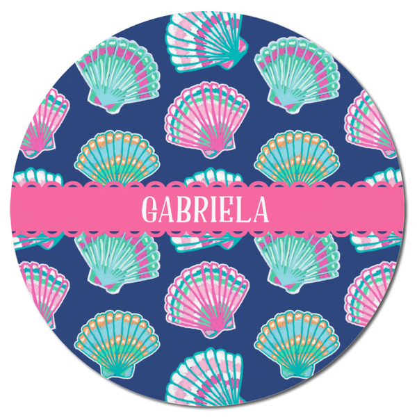 Preppy Sea Shells Round Fridge Magnet - FRONT