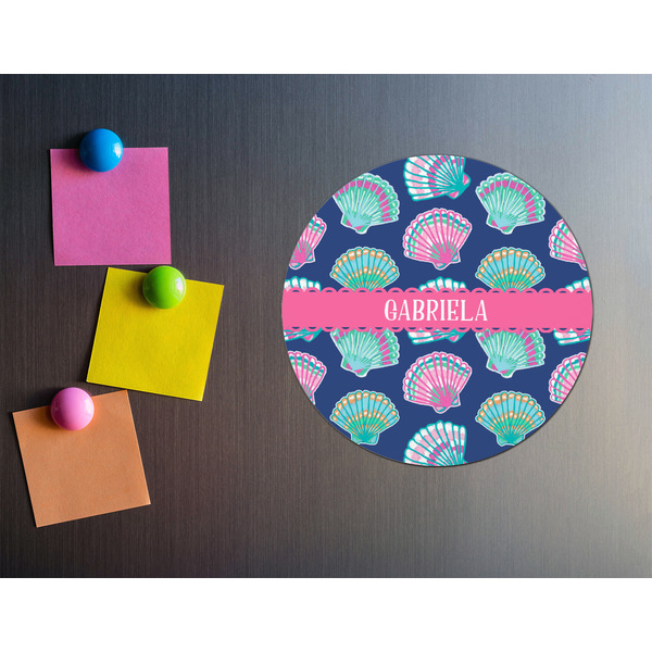 Preppy Sea Shells Round Fridge Magnet - LIFESTYLE