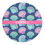 Preppy Sea Shells 5' Round Indoor Area Rug (Personalized)
