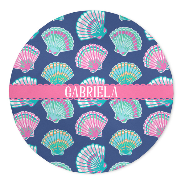 Custom Preppy Sea Shells 5' Round Indoor Area Rug (Personalized)