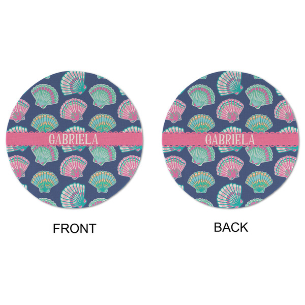 Preppy Sea Shells Round Linen Placemats - APPROVAL (double sided)