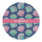 Preppy Sea Shells Round Linen Placemat - Single Sided (Personalized)