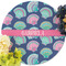 Preppy Sea Shells Round Linen Placemats - Front (w flowers)