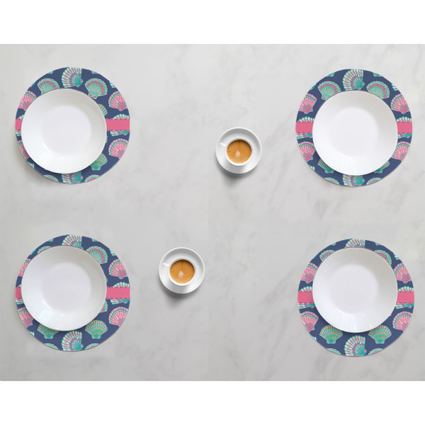 Preppy Sea Shells Round Linen Placemats - LIFESTYLE (set of 4)