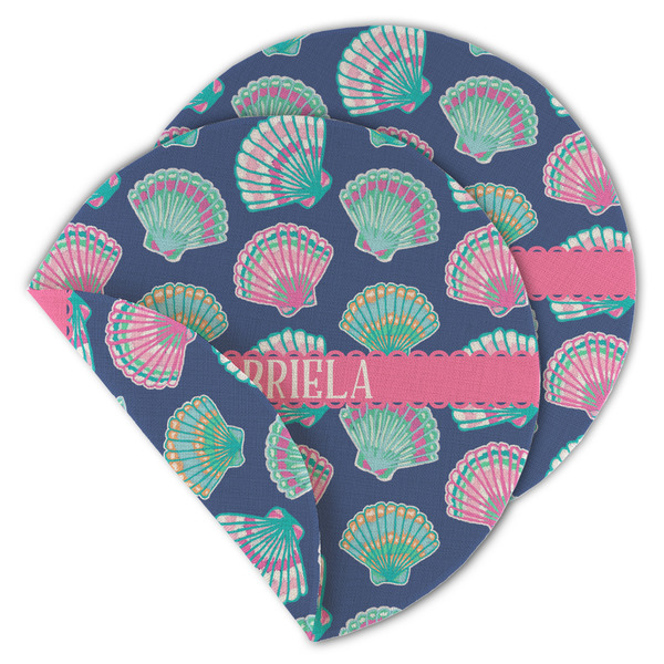 Preppy Sea Shells Round Linen Placemats - MAIN (Double-Sided)