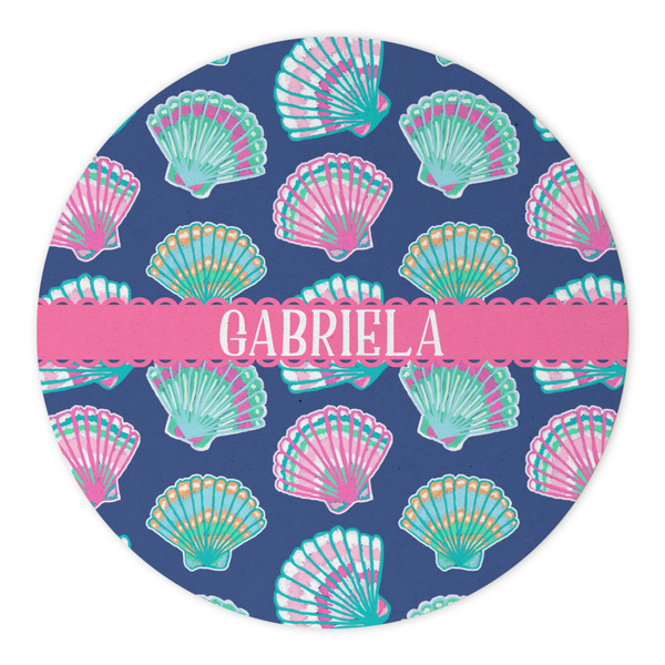 Preppy Sea Shells Round Paper Coaster - Approval