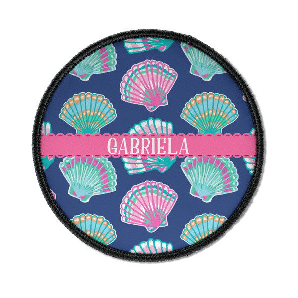 Custom Preppy Sea Shells Iron On Round Patch w/ Name or Text