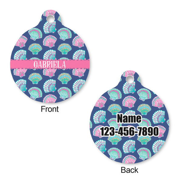 Preppy Sea Shells Round Pet ID Tag - Large - Approval