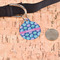 Preppy Sea Shells Round Pet ID Tag - Large - In Context