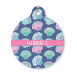 Preppy Sea Shells Round Pet ID Tag - Small (Personalized)