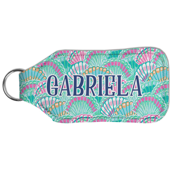 Preppy Sea Shells Sanitizer Holder Keychain - Large (Back)