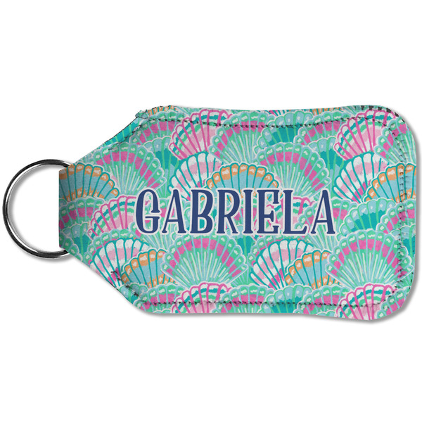 Preppy Sea Shells Sanitizer Holder Keychain - Small (Back)