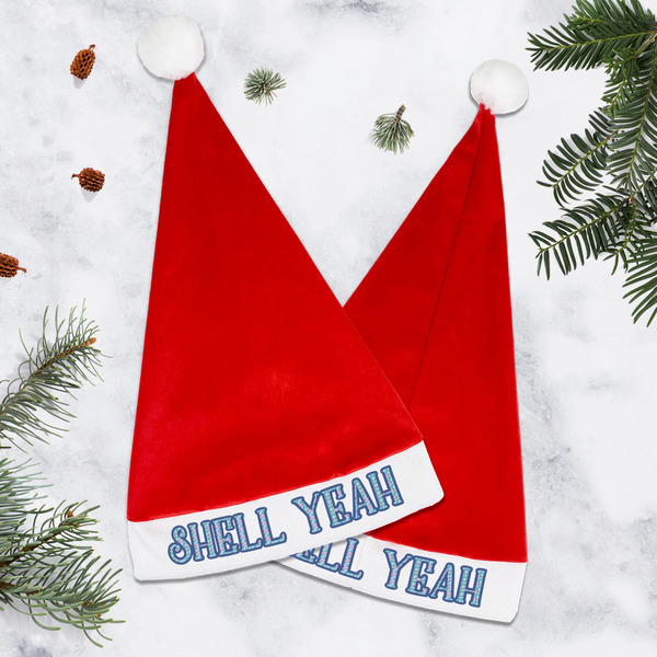 Preppy Sea Shells Santa Hat- Main