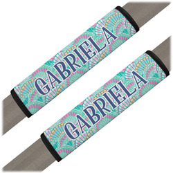 Preppy Sea Shells Seat Belt Covers (Set of 2) (Personalized)