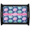 Preppy Sea Shells Black Wooden Tray - Large (Personalized)