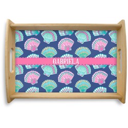 Preppy Sea Shells Natural Wooden Tray - Small (Personalized)