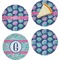 Preppy Sea Shells Set of 4 Glass Appetizer / Dessert Plate 8" (Personalized)
