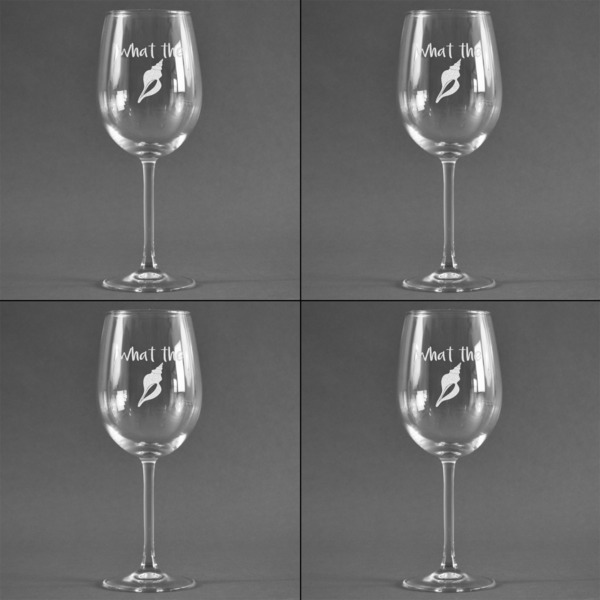 Sea Shells Set of Four Personalized Wineglasses (Approval)