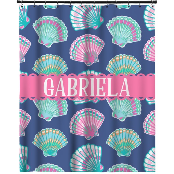 Custom Preppy Sea Shells Extra Long Shower Curtain - 70"x84" (Personalized)