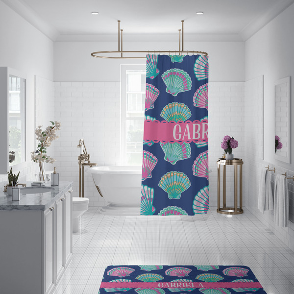 Preppy Sea Shells Shower Curtain - Custom Size