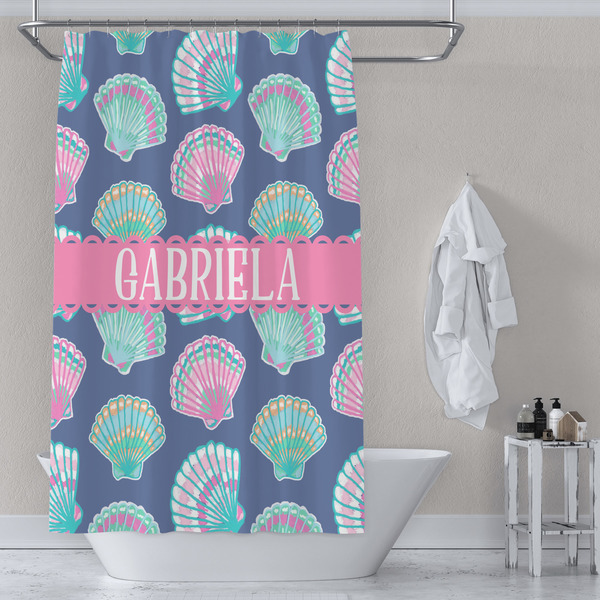 Preppy Sea Shells Shower Curtain Lifestyle