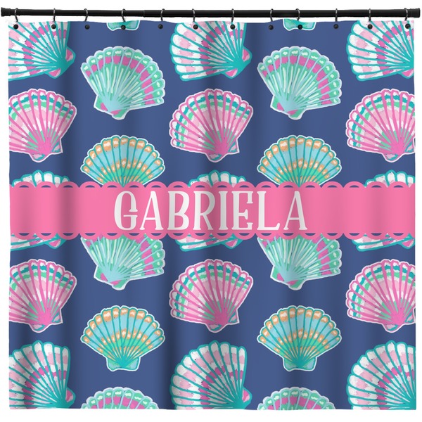Custom Preppy Sea Shells Shower Curtain (Personalized)