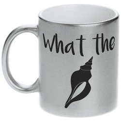 Preppy Sea Shells Metallic Silver Mug (Personalized)
